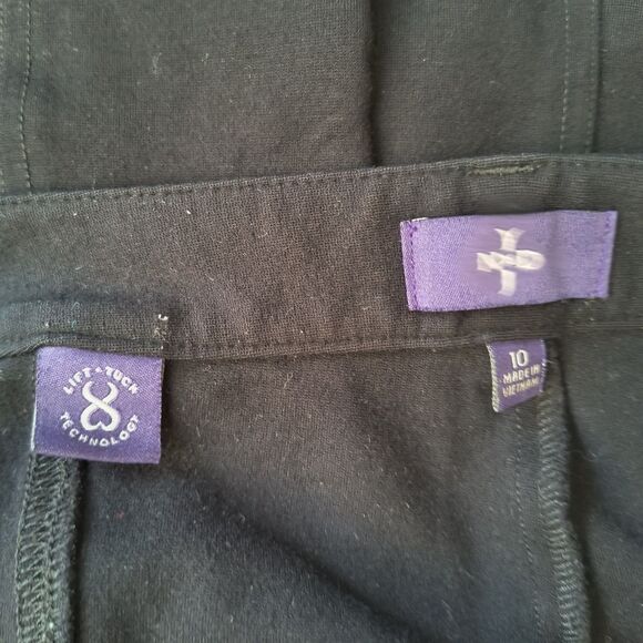 NYDJ Pants Women's 10 Black Straight Lift Tuck Stretch Trousers 32x28.5 - Picture 3 of 4